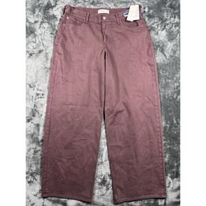 NWT Abercrombie & Fitch Curve Love Jeans Women's 29R Brown Low Rise Ultra Loose